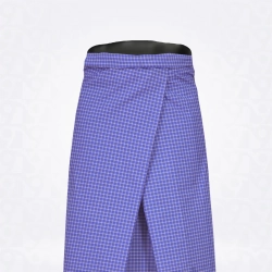 Mini Checked-Lavender Blue Cotton Lungi